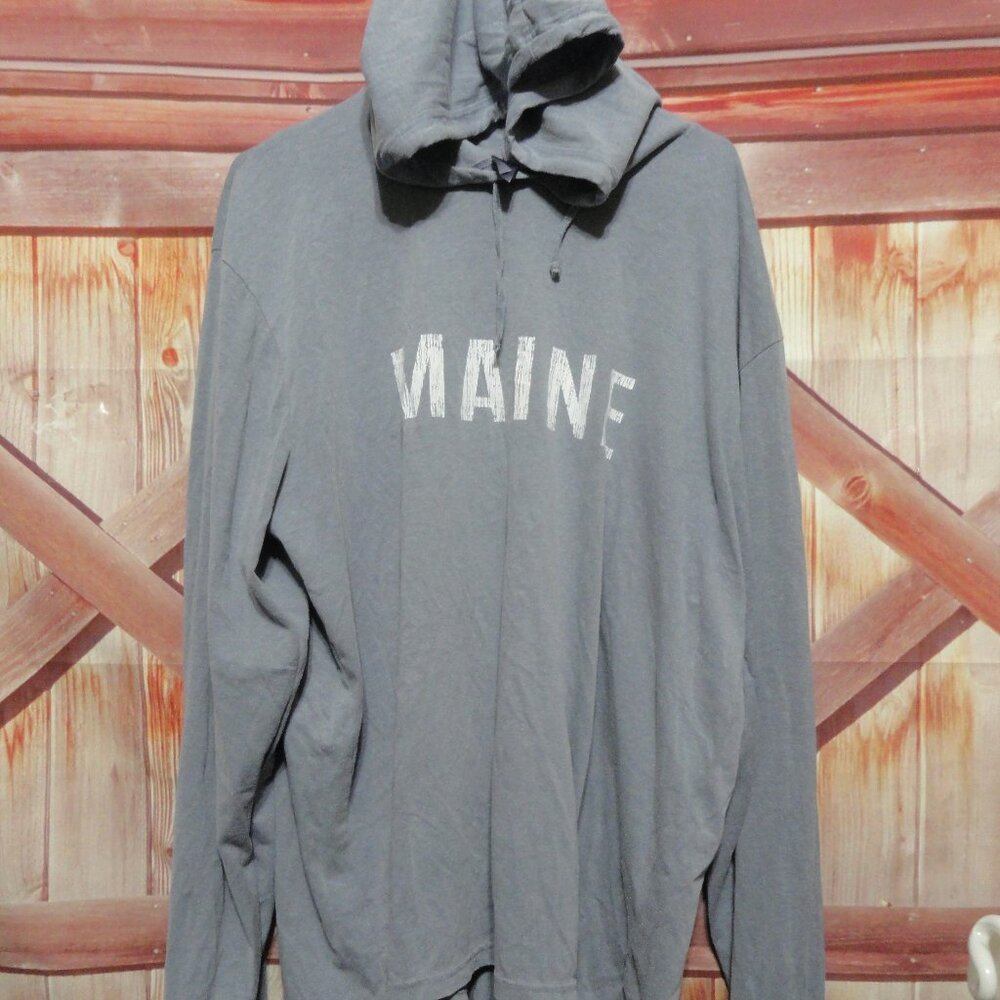 Maine Graphic Gray Hoodie Sweatshirt